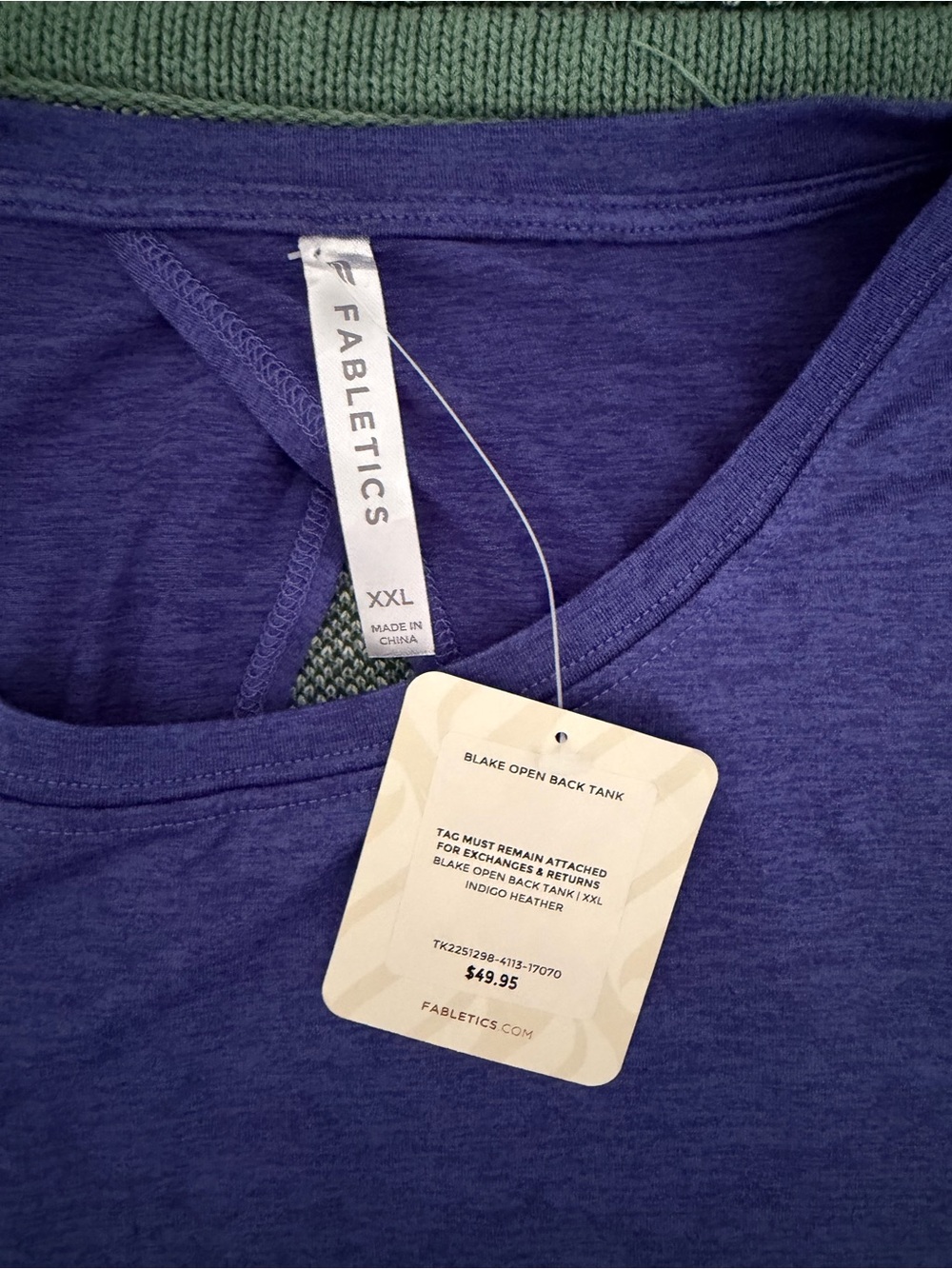Fabletics Purple Sleeveless Tank - Heathered Workout Top - Picture 2 of 3